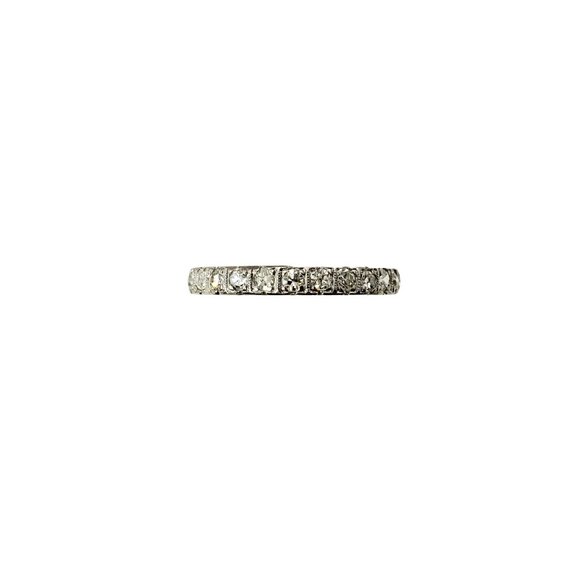 Vintage 14 Karat White Gold and Diamond Eternity Band Ring Size 6 #11639